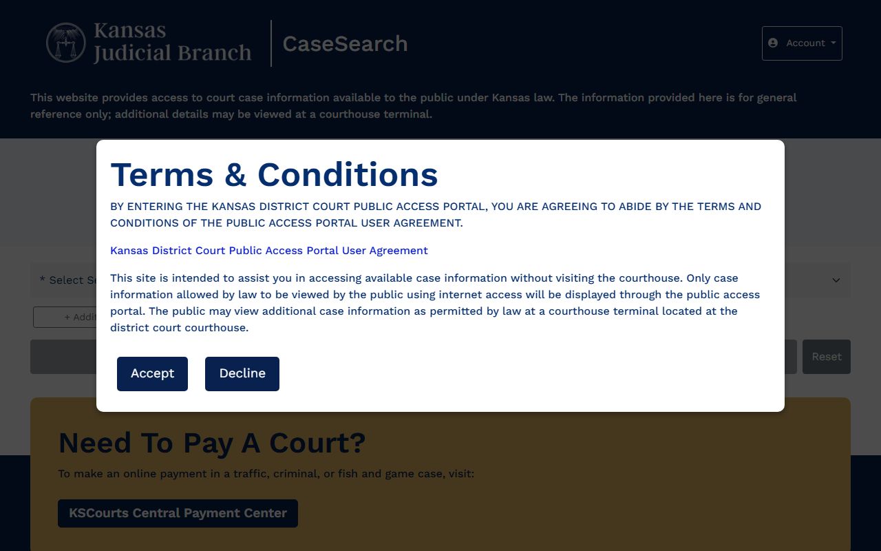 Morris County court records after jail arrest Kansas Case Search portal